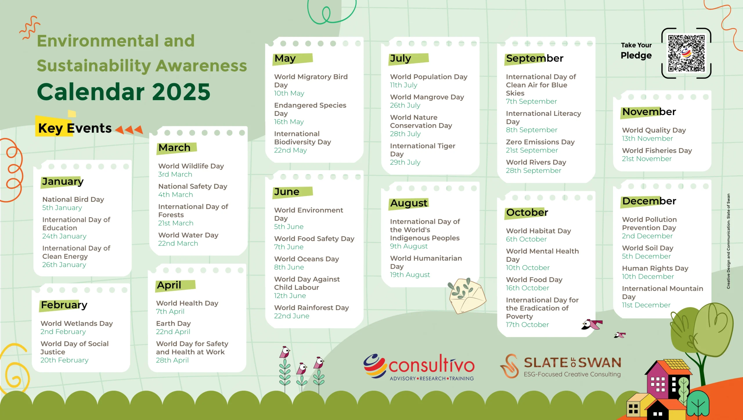 Environmental and Sustainability Awareness Calendar 2025