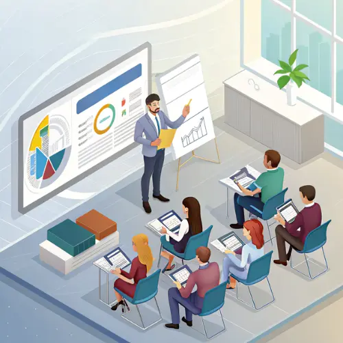 A digital dashboard showing the integration of training and competency metrics for ISO 9001 compliance.